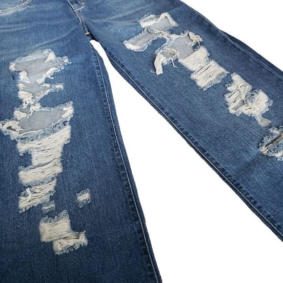 𝅺Anthropologie Pilcro Joey Jeans High Rise Straight Leg Distressed Front - Picture 7 of 13